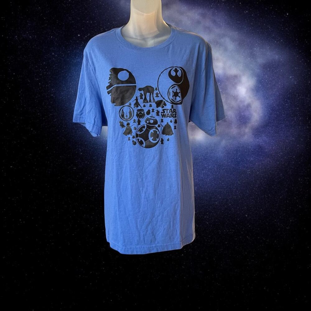 Women's Disney Star Wars, Mickey Mouse Shape T-shirt Blue Size Ladies Size XL